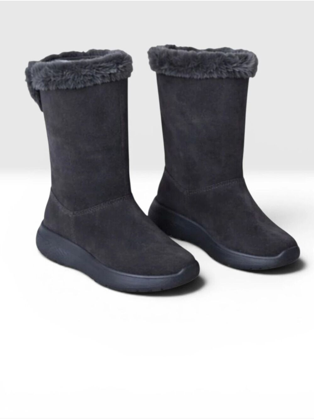 Skechers On The Go City 2 Suede Boots Charcoal Size 5.5 NIB